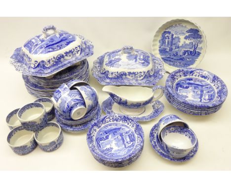 Spode 'Blue Italian' dinner and tea ware comprising eight dinner plates, six side plates, six breakfast bowls, six dessert bo