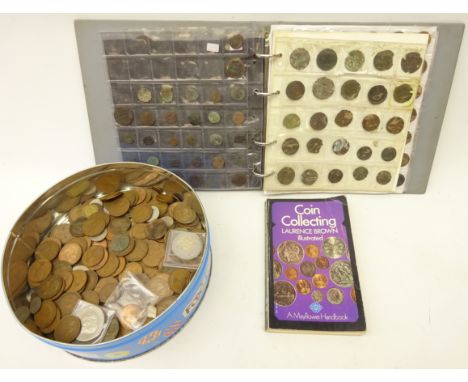 Collection of coins including; hammered coins, Great British farthings including many Queen Victoria, commemorative crowns, p