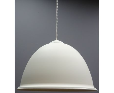 Pair of David Hunt 'Euston' cream matte finish dome pendant light fittings, both as new with boxes, D38cm (2) Condition Repor
