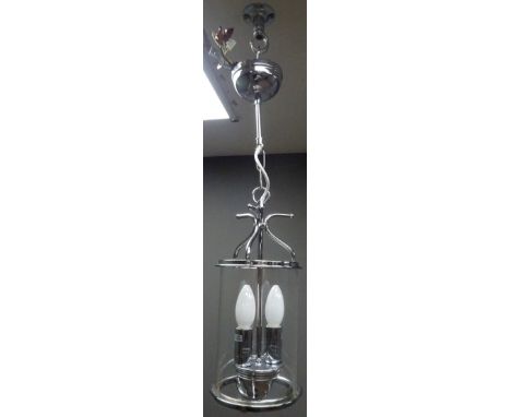 Chrome finish lantern centre light fitting by Jim lawrence, as new with box, H39cm  Condition Report Click here for further i