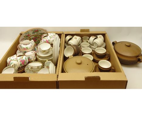 Spode Copeland's China Chinoisere pattern tea set for eight persons, Denby 'Cotswold' part teaware and two tureens, Denby 'Gy