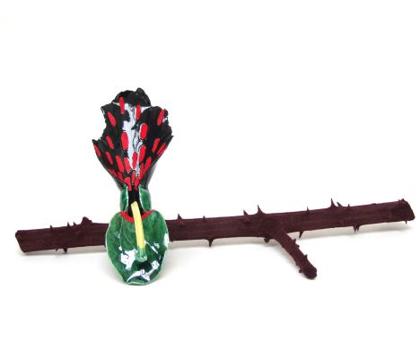 AIMEE LAX  Nasty Orchid  Ceramic and flocked bramble  Dimensions (hxlxd) 150 x 300 x 80 mm   www.aimeelax.co.uk