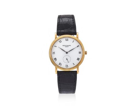 Y&nbspPATEK PHILIPPE, CALATRAVA, REF. 3919 AN 18 CARAT GOLD WRISTWATCH, NO. 2868677, CIRCA 1990Movement: Cal. 215, manual win