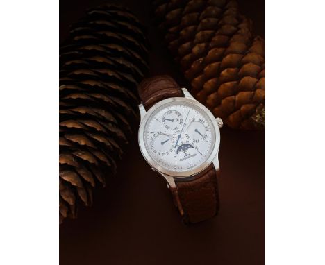 Y&nbspJAEGER-LECOULTRE, MASTER CONTROL, REF. 140.3.80 AN 18 CARAT WHITE GOLD PERPETUAL CALENDAR WRISTWATCH WITH MOONPHASE, NO