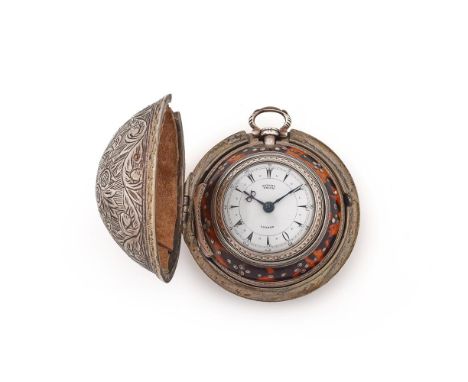 Y EDWARD PRIOR A SILVER AND TORTOISESHELL QUADRUPLE CASED POCKET WATCH FOR THE MIDDLE EASTERN MARKET, CIRCA 1851Movement: Ver