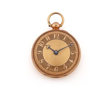 HAMLEY AN 18 CARAT GOLD OPEN FACE POCKET WATCH, CIRCA 1816Movement: Lever fusee, undersprung three armed flat balance, balloo