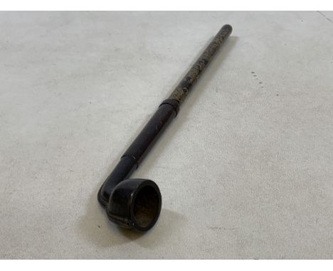 A decorated metal English Opium Pipe Circa 1910H:37cm