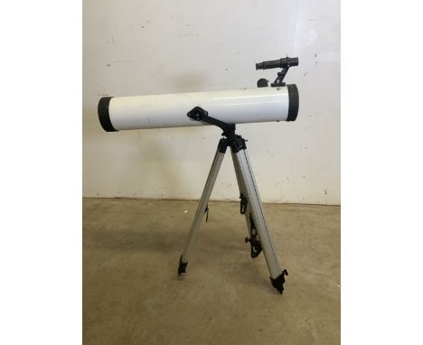 A telescope on adjustable tripod Length of telescope 69cm A/F