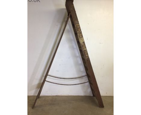 British Rail Western Newton Abbot goods step ladders. With original gold paintwork and metal safety chains. H:242cm W:48cm x 