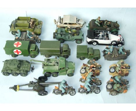 Dinky Toys, military diecasts: 626 Ambulance, 661 Recovery Tractor, 623 Army Wagon, 641 1-ton Cargo Truck and others by Brita