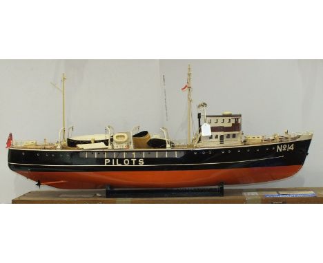 'T H Pathfinder', a scratch-built model of a pilot boat, no.14, by A F Hawkins, Plymouth, the model finished black and red, w