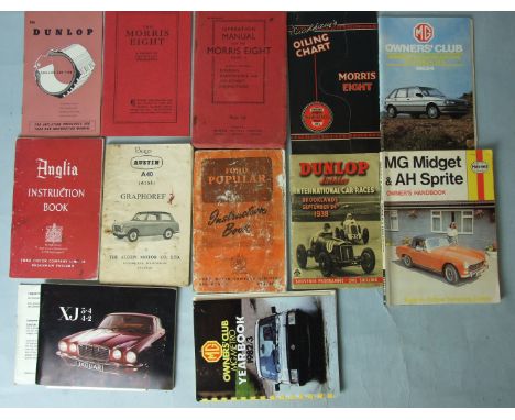 A Brooklands September 24 1938 International Car Races programme, a quantity of car handbooks, manuals, etc, including Morris