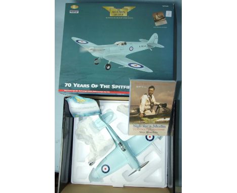 Corgi Aviation Archive, AA33908, 70 Years of the Spitfire, no.1635 of limited edition of 2370, boxed with a book: Alex Hensha