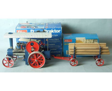 Wilesco, a D405 Traction Engine and an A425 lumber wagon, both boxed, (2).