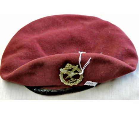 British WWII Army Air Corps Red beret 1945 stamped Kangol Wear Limited and E.B. Sewn in.