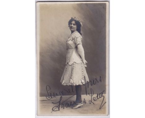 Theatre/ Autograph - Francis Letty including autographed RP postcard by Charles and Russell, Belfast.