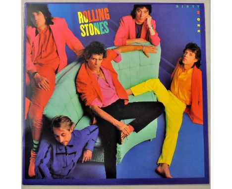 Rolling Stones - Dirty Work (LP)1986-CBS 86321 with inner , with cartoon strip one side and lyrics on the other, near mint sl