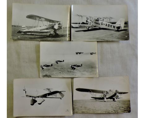 Aviation Real Photo Postcard-of a flight of 6 Boeing P-26 "Peashooter air craft in flight, 1932 aircraft the 1st monoplane fi