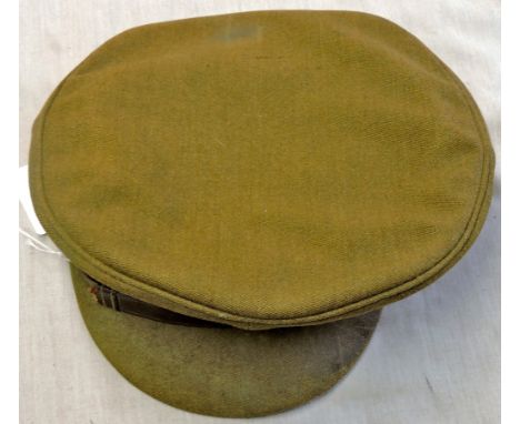 British WWII Officers Cap with bronzed Royal Army Medical Corps cap badge, size 56 in fair condition. Liner a/f