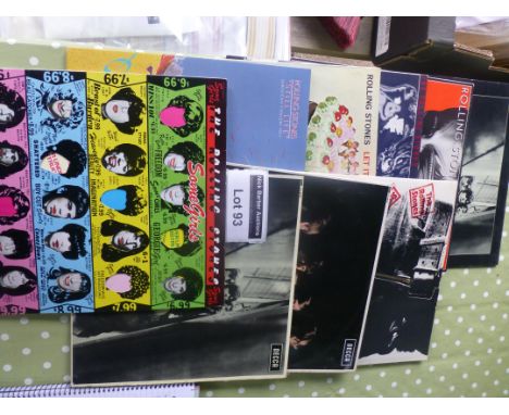 Records : Rolling Stones albums all in vg/exc cond (9), includes 1st and early albums incl sticky fingers, let it bleed etc.