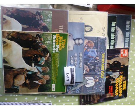Records : Albums - Rolling Stones (3) incl 1 x German, The Who (2), Ringo Starr (1), Beach Boys (2), all good/vgc.