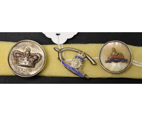Enamel sweetheart brooches, Lincolnshire Regiment, Royal Artillery; etc (3)