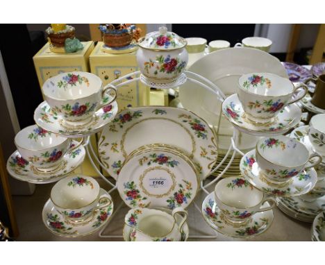 A New Chelsea Staffordshire floral decorated six setting tea service