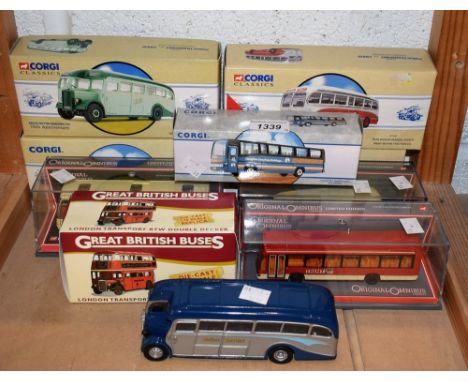 Model Cars - Corgi Original Omnibus limited edition 1:76 scale Wallace Arnold, boxed; others similar, Corgi Classics Leyland 
