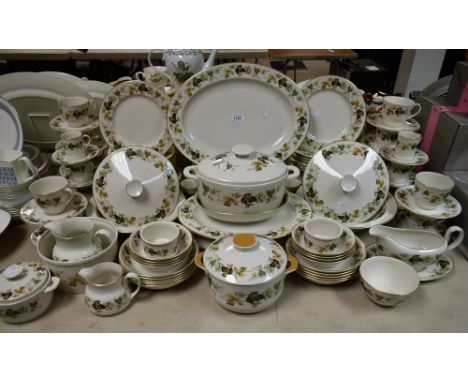 A Royal Doulton Larchmont pattern part dinner and tea service comprising dinner plates, side plates, vegetable dishes, bowls,