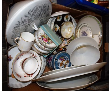Ceramics- Limoges comport and dishes, Hammersley coffee cans, Royal Worcester, etc