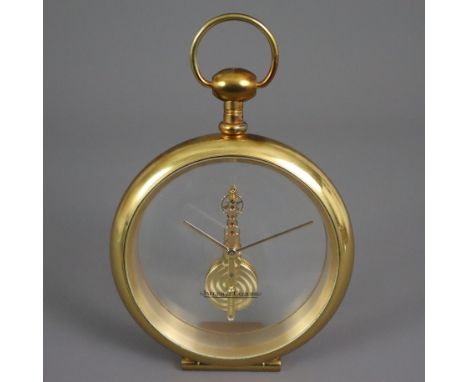 Tischuhr von Jaeger LeCoultre - Schweiz, 1970er Jahre, Modellnr. 557, vergoldetes Messinggehäuse in Form einer übergroßen Tas
