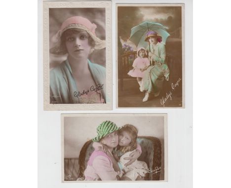 Postcards, Theatre, a collection of 48 of Actress Gladys Cooper, a few with her daughter, several posed with dogs, portrait, 
