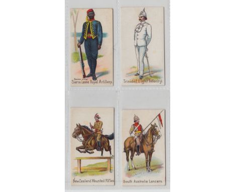 Cigarette cards, Roberts, Colonial Troops, four cards, 'Sierra Leone Royal Artillery', 'Trinidad Light Infantry', 'New Zealan