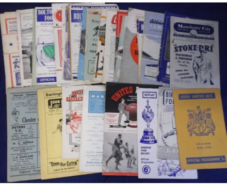 Football programmes, 1950's selection inc. 1949/50 Birmingham v Portsmouth (Champions), Chelsea v Manchester Utd, 51-2 Manche