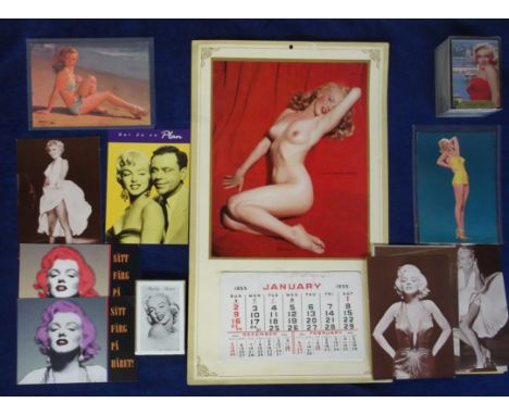 Film memorabilia, Marilyn Monroe, a small selection, mostly modern, inc. playing card set, trade card set, repro calendar and