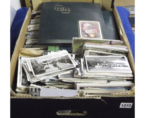 Postcards, a vast quantity of GB & Foreign cards, mostly 1950's/60's topographical, loose & in vintage c/m albums, wide range