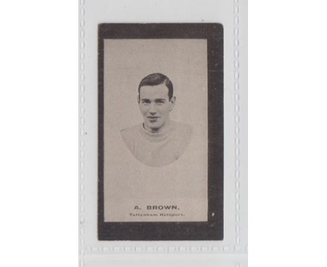 Cigarette card, Smith's, Footballers (brown back), type card, no 111, A. Brown, Tottenham (front slightly off centre o/w vg) 