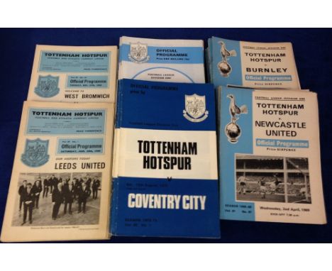 Football programmes, Tottenham home selection, includes League, FA Cup, League Cup, European games, friendlies etc, 1966/7 (2