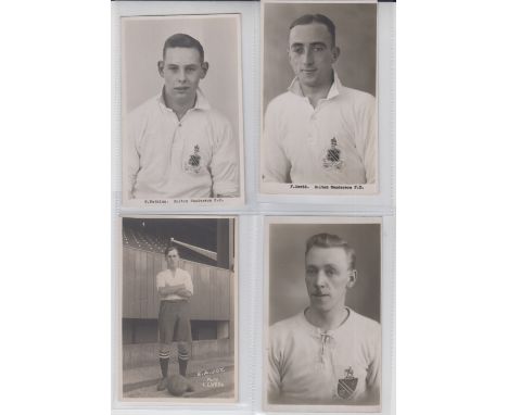 Football postcards, Bolton Wanderers, four b/w photographic player portrait cards, circa 1920's/30's, E.A. Joy, F. David, W. 