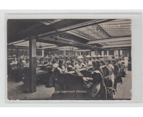 Postcards, Tobacco advertising, two cards, Mitchell's Prize Crop Cigarettes (wft) & R & J Hill Cigar Department factory view 