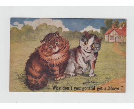 Postcard, Louis Wain, Cats, 'Why don't you go and get a Shave?', published by J Salmon (w.t.b, not p.u,  o/w gd) (1)
