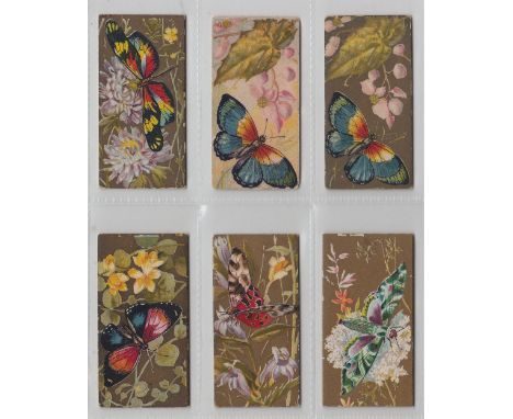 Cigarette cards, USA, Kinney, Butterflies of the World, 13 gold & one with light variation background (14/50) (1 fair, rest g