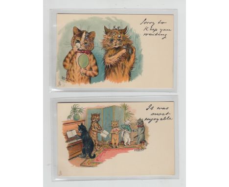 Postcards, Louis Wain, Cats,  6 cards from the write-away Series no 539, 2 p.u 1902 & 1907, (gd)