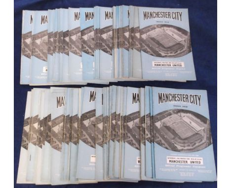 Football programmes, Manchester City, late 50s/early 60s, near complete sets of home programmes 1959-60 (21) Manchester Utd (