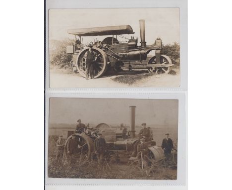 Postcards, Northumberland, Traction Engine Steam Roller, selection of 5 cards, William Wear & Co, Hexham (3), Cumberland Coun