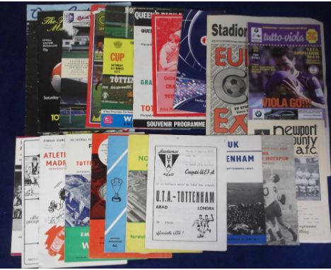 Football programmes, Tottenham away selection inc. Norwich City 59 FAC, Newport FAC 60, Dukla Prague EC 62, Burnley FA Cup Fi