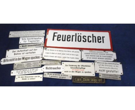 Enamel & Metal Signs, selection of 16 German Railway signs, mostly miniature warning examples, sold with one larger fire hydr