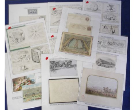 Ephemera, P. Jones Collection, Exhibitions, selection all c/m on album pages many relating to the Great Exhibition 1851 inc. 