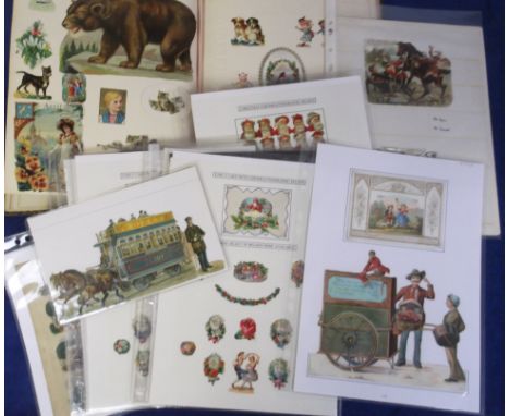 Ephemera, P. Jones Collection, Scraps, selection in vintage scrap album & mounted on album pages including VC's (Harry Payne)