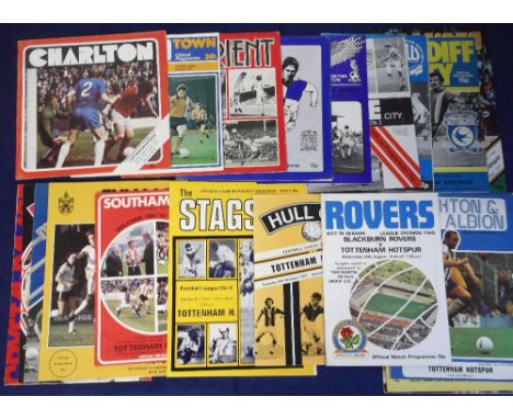 Football programmes, Tottenham Hotspur away programmes from the Second Division season 1977-8 includes the difficult to get i